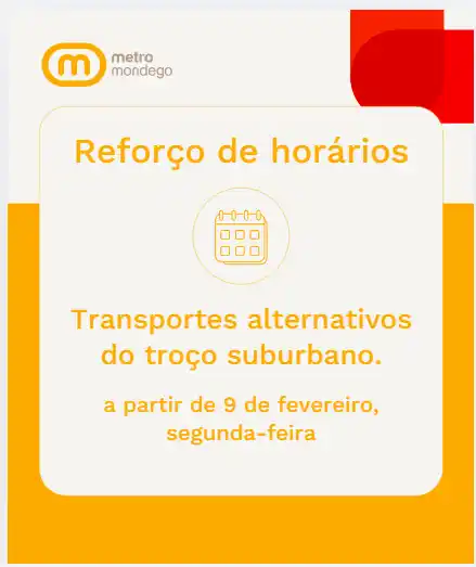 Reforço dos horários dos transportes alternativos do troço suburbano a partir de 9 de fevereiro